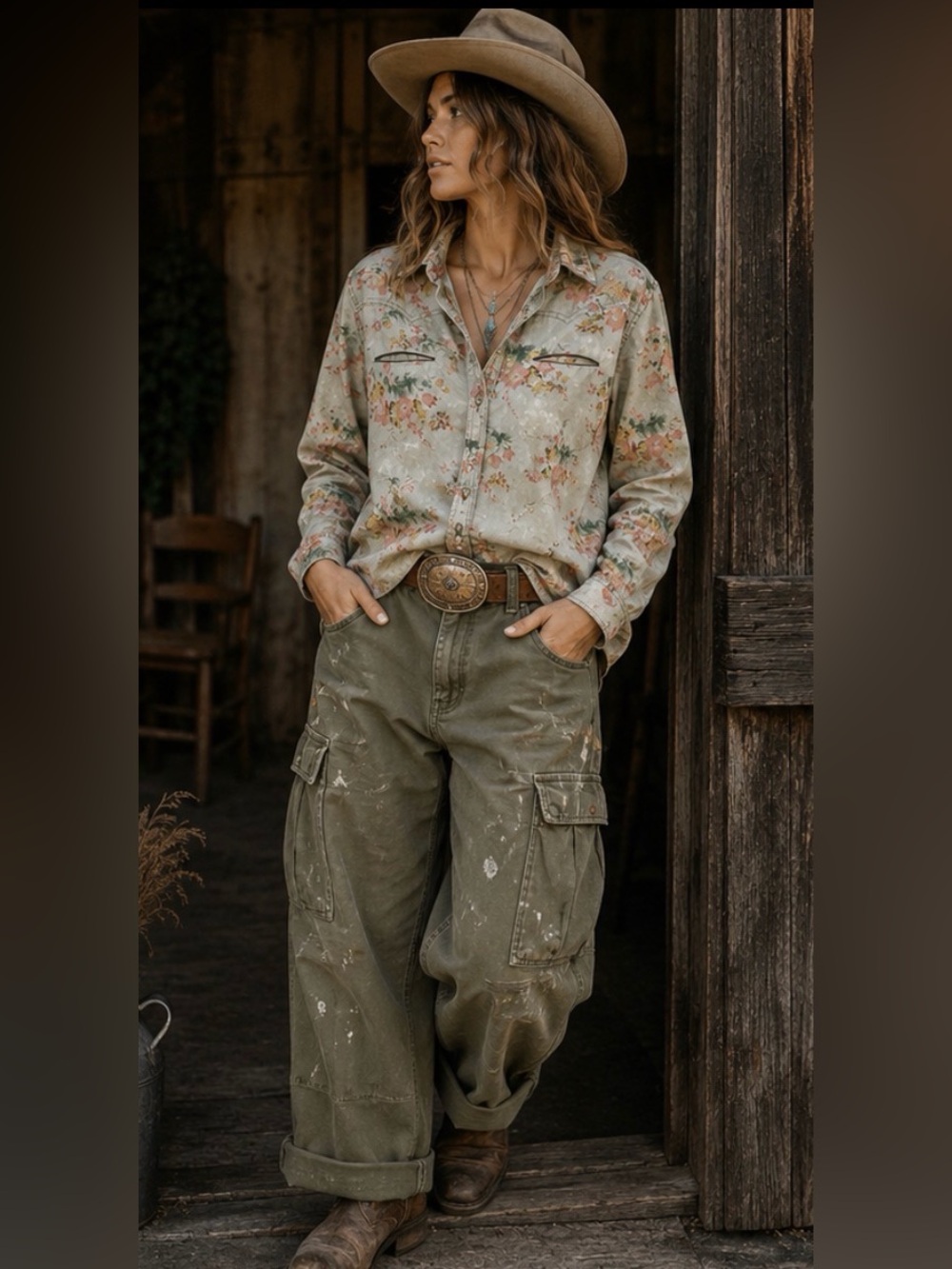 Daytrip Floral Western Button Down Shirt Cotton Boho Cowgirl